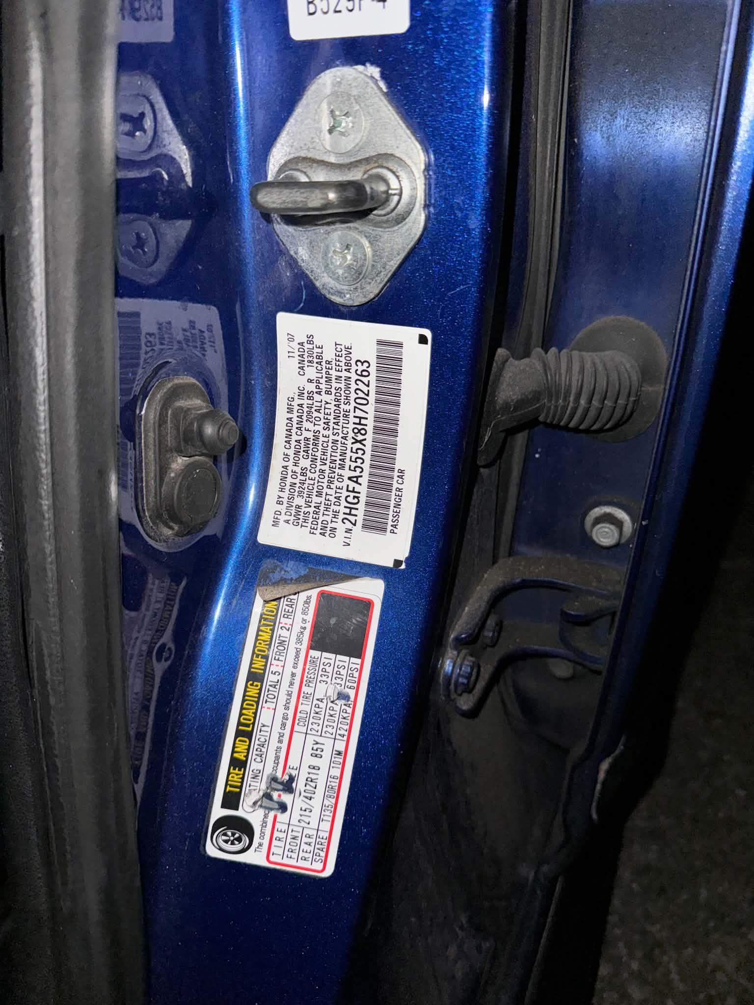 2008 HONDA CIVIC VIN 2HGFA555X8H702263 foto 3